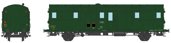 REE Modeles VB-315 - French SNCF OCEM 32 Luggage Van, green 306, 3 headligths, East SNCF N°19948 Era III